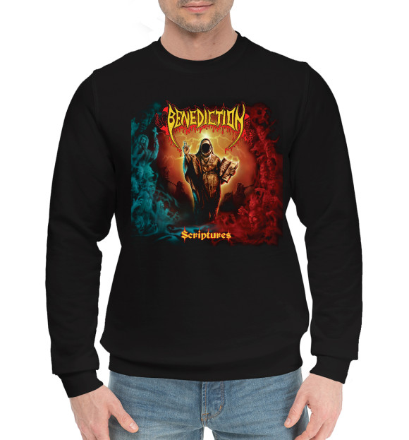 Мужской хлопковый свитшот с изображением Benediction цвета Черный
