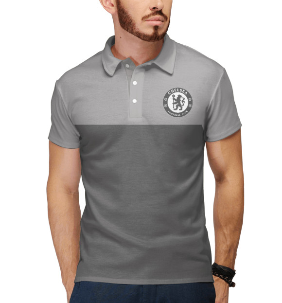 Мужское поло с изображением FC Chelsea Grey Collection цвета Белый