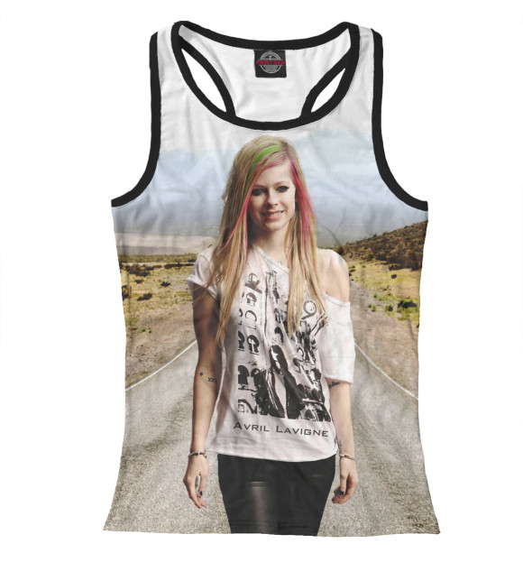 Женская майка-борцовка с изображением Avril Lavigne цвета Белый