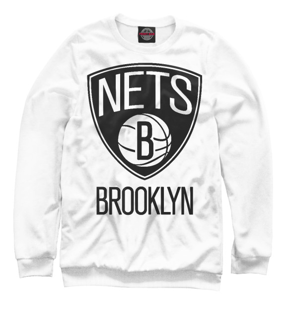 Свитшот для мальчиков с изображением Бруклин Нетс цвета Белый