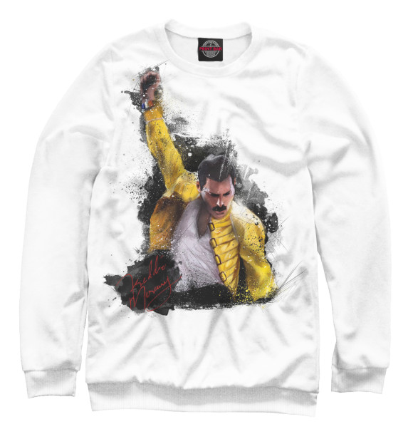 Женский свитшот с изображением Freddie Mercury цвета Белый