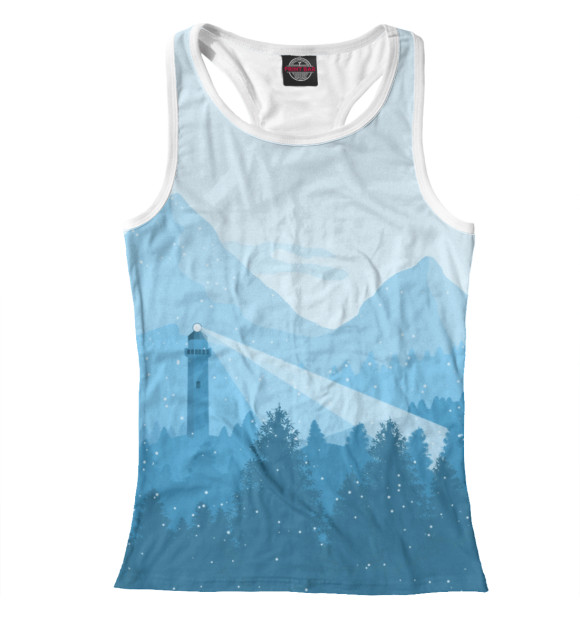 Женская майка-борцовка с изображением Lighthouse цвета Белый