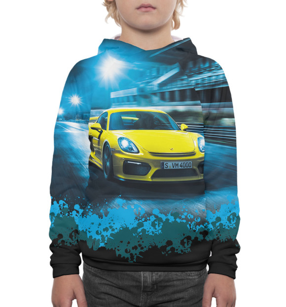Худи для мальчика с изображением Porsche цвета Белый