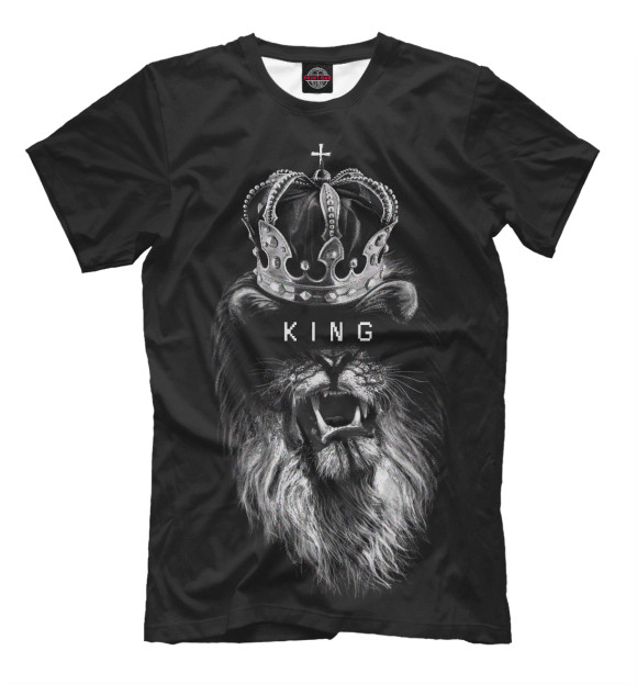 Мужская футболка с изображением Король цвета Черный