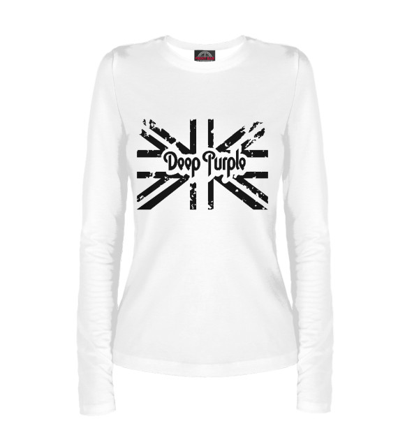 Женский лонгслив с изображением Deep Purple цвета Белый