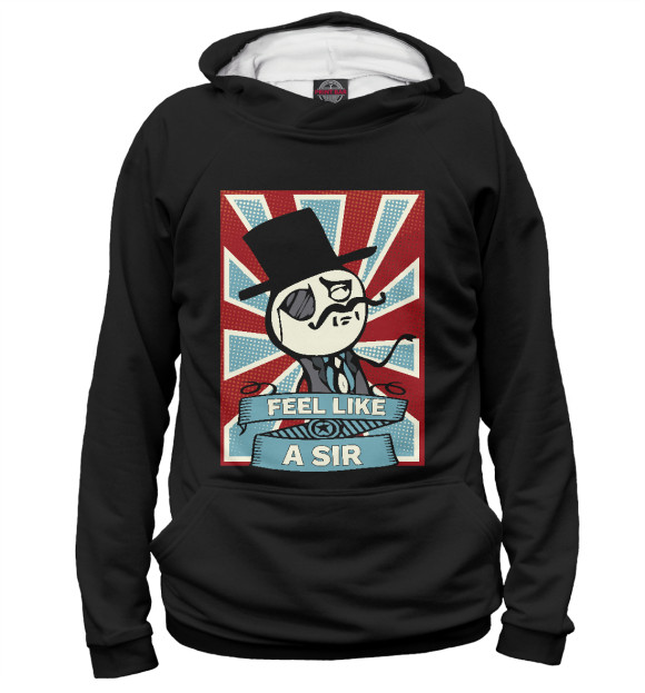 Женское худи с изображением Feel Like A Sir цвета Белый