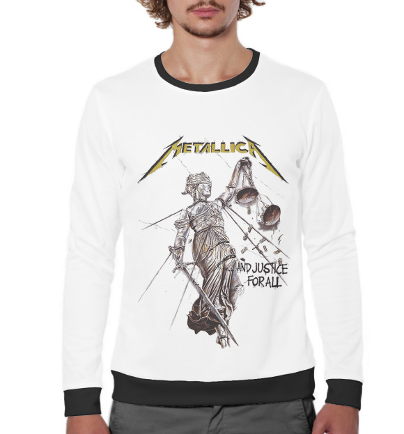 Мужской свитшот с изображением Metallica And Justice for All цвета Белый