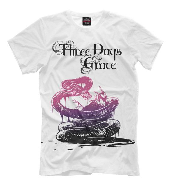 Мужская футболка с изображением Three Days Grace цвета Молочно-белый