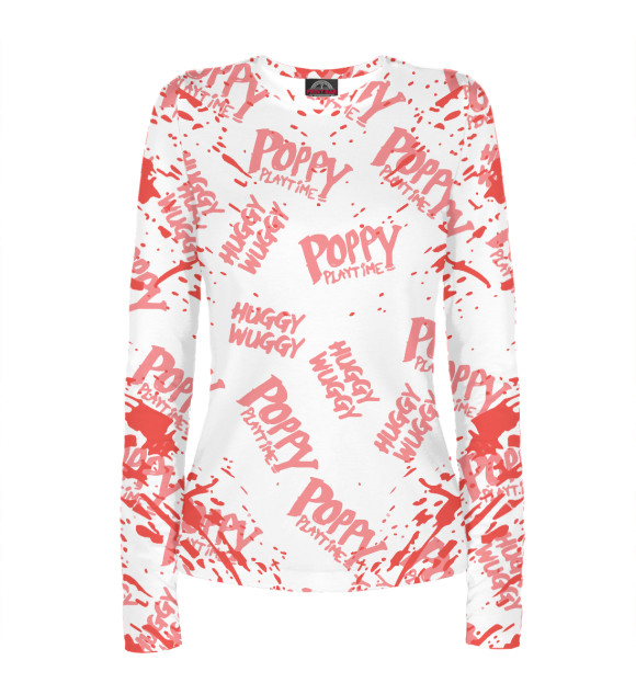 Женский лонгслив с изображением Poppy Playtime цвета Белый