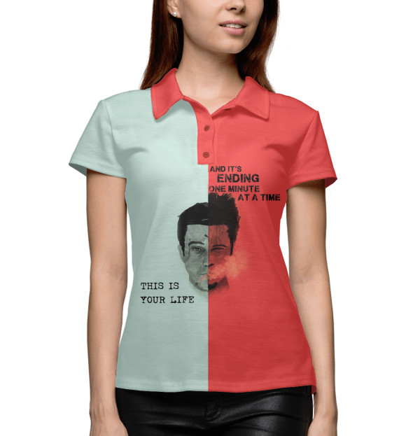 Женское поло с изображением Fight Club цвета Белый