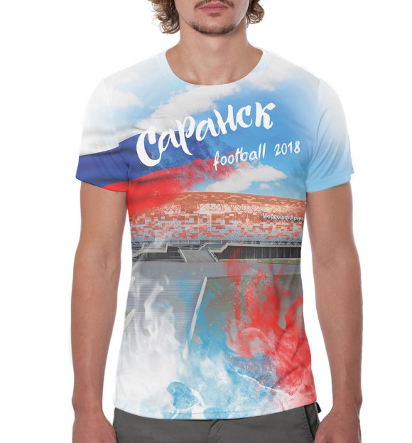 Мужская футболка с изображением Саранск цвета Белый