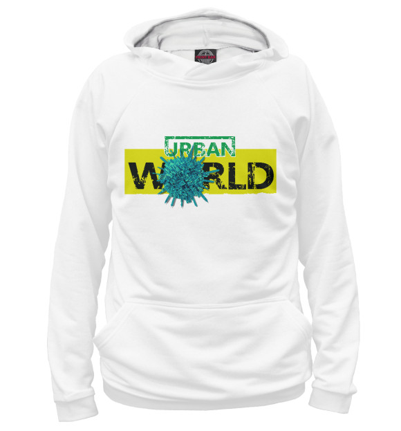 Мужское худи с изображением Urban world цвета Белый