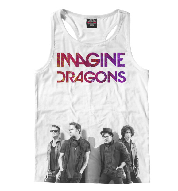 Мужская майка-борцовка с изображением Imagine Dragons цвета Белый