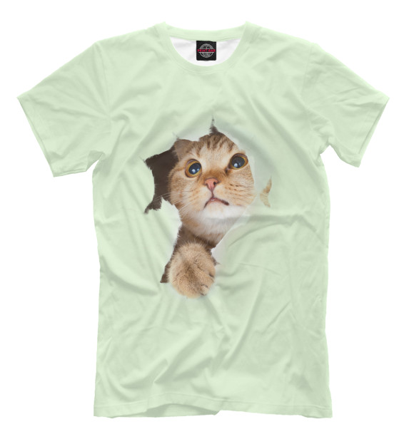 Мужская футболка с изображением Кот - чужой цвета Бежевый