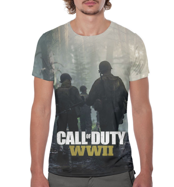 Мужская футболка с изображением Call of Duty: WWII цвета Белый