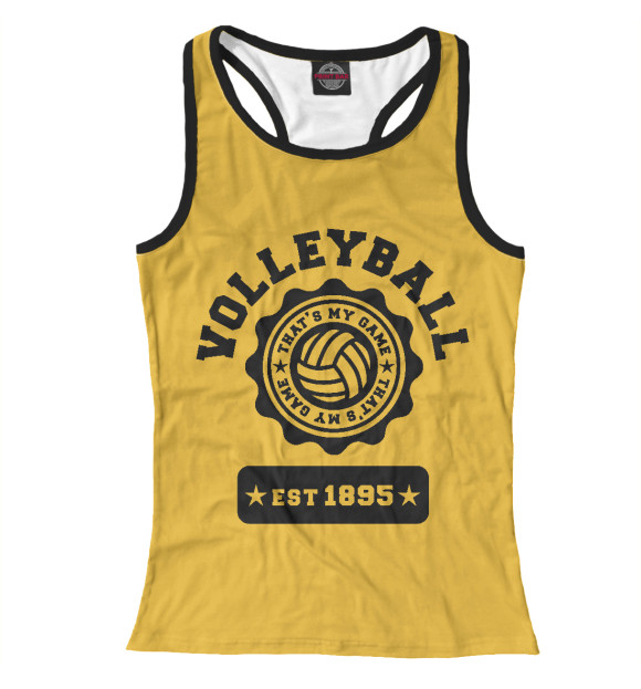 Женская майка-борцовка с изображением Волейбол моя игра цвета Белый