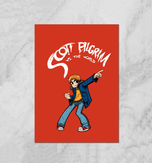 Плакат с изображением Scott Pilgrim vs The world цвета Белый