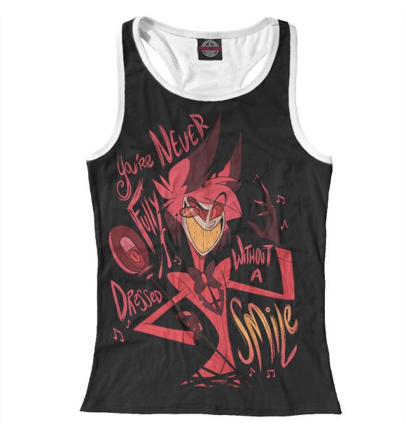 Женская майка-борцовка с изображением Smile цвета Белый