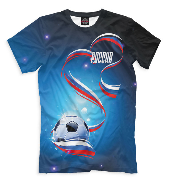 Футболка для мальчиков с изображением Россия цвета Грязно-голубой
