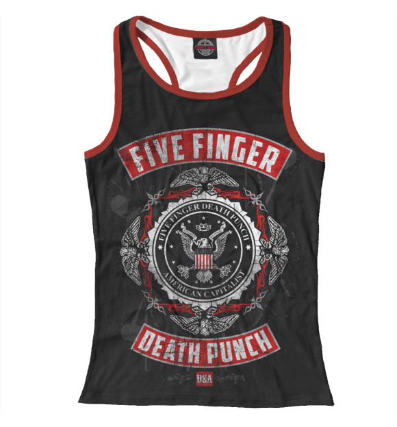 Женская майка-борцовка с изображением Five Finger Death Punch цвета Белый