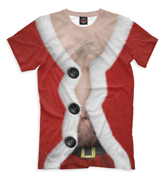Мужская футболка с изображением Санта цвета Молочно-белый