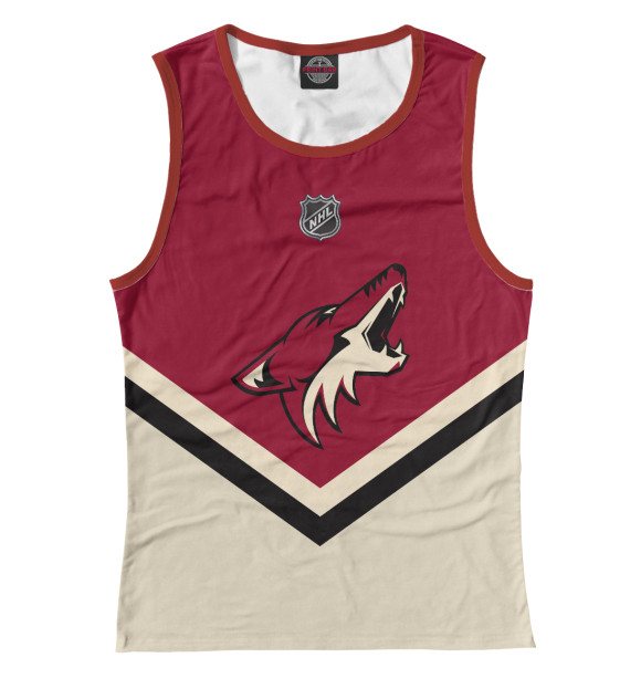 Женская майка с изображением Arizona Coyotes цвета Белый