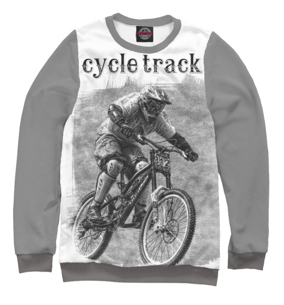 Свитшот для мальчиков с изображением Велосипедист цвета Белый