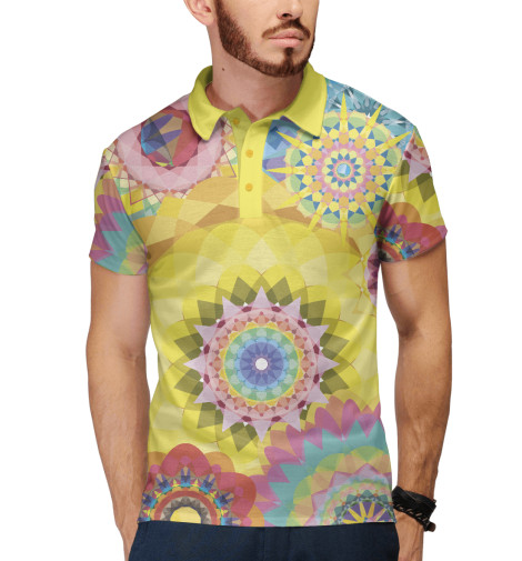 

Поло Print Bar, Белый, Мандалы