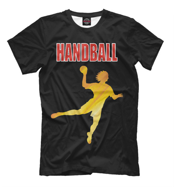 Мужская футболка с изображением Гандбол цвета Черный