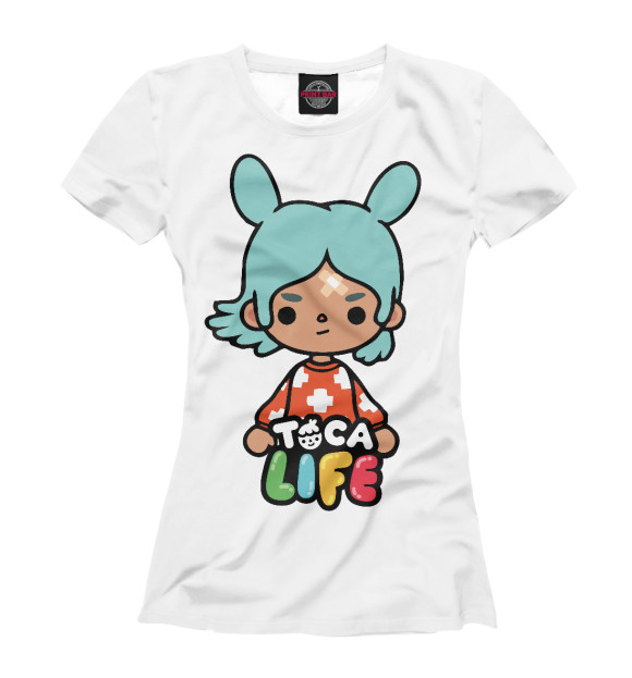 Футболка для девочек с изображением Toca Boca | Тока бока Рита цвета Белый