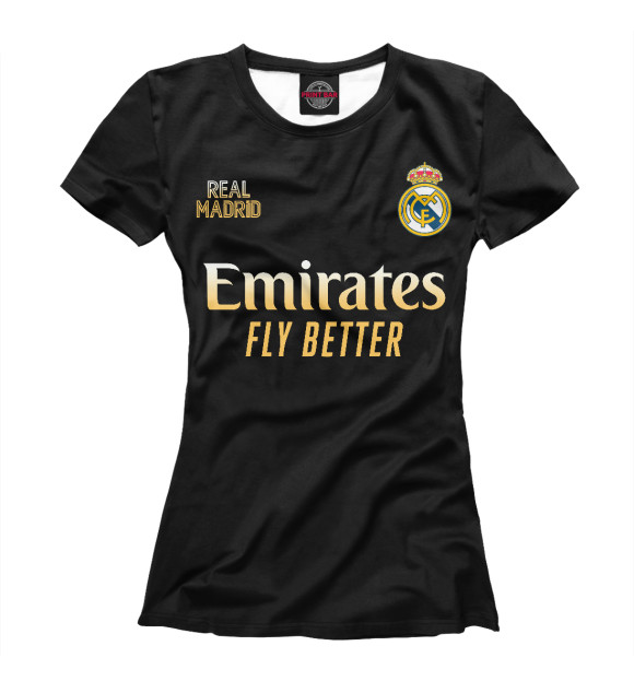 Футболка для девочек с изображением Real Madrid Gold цвета Белый