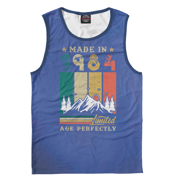 Майка для мальчика с изображением Vintage 1984 Birthday цвета Белый