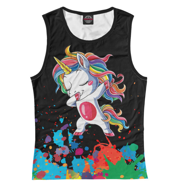 Майка для девочки с изображением Unicorn цвета Белый