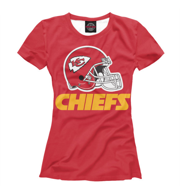 Женская футболка с изображением Kansas city chiefs цвета Белый