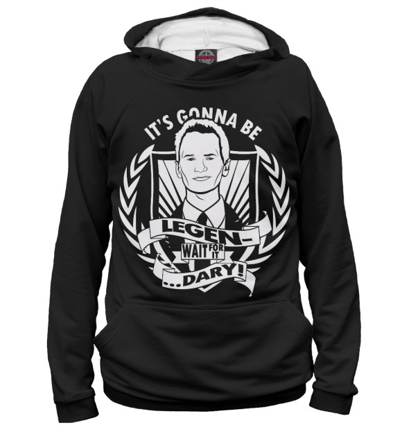 Мужское худи с изображением It`s gonna be Legendary цвета Белый