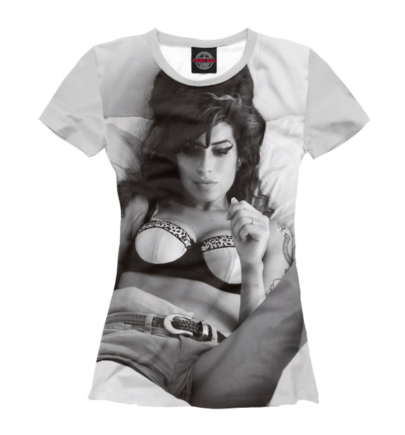 Женская футболка с изображением Amy Winehouse цвета Белый