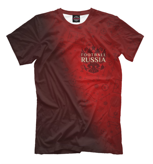 Мужская футболка с изображением Football Russia цвета Темно-бордовый