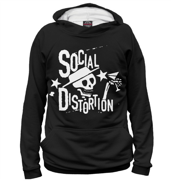 Женское худи с изображением Social Distortion цвета Белый