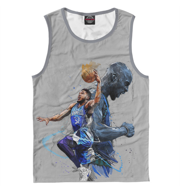 Мужская майка с изображением Karl-Anthony Towns цвета Белый