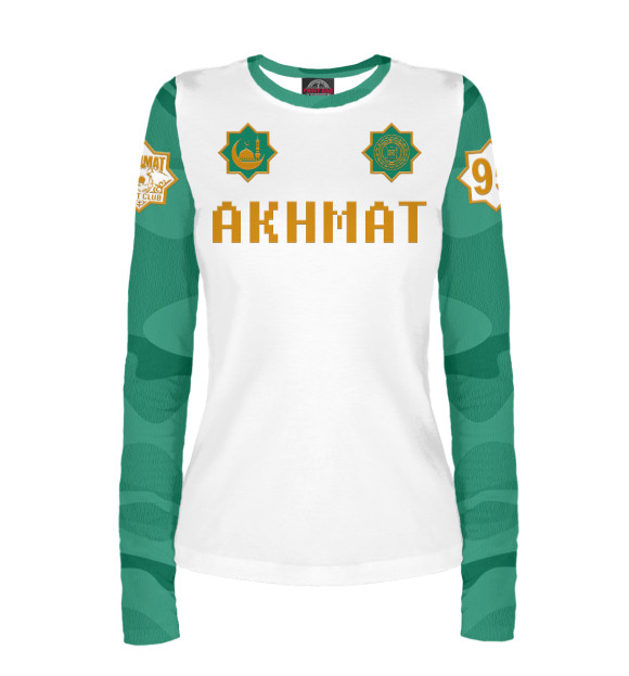 Женский лонгслив с изображением Akhmat Fight Club цвета Белый