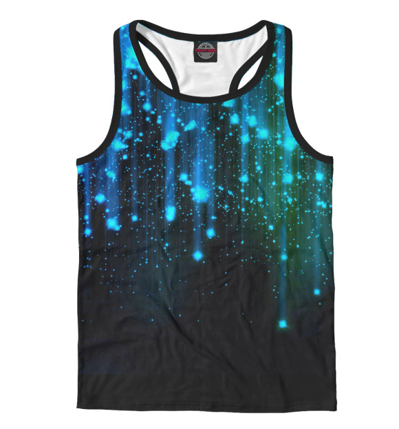 Мужская майка-борцовка с изображением Звездопад цвета Белый