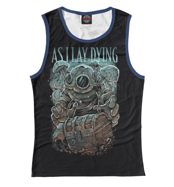 Женская майка с изображением As I Lay Dying цвета Белый