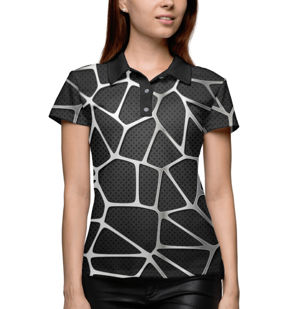 Женское поло с изображением Серебрянные соты цвета Белый