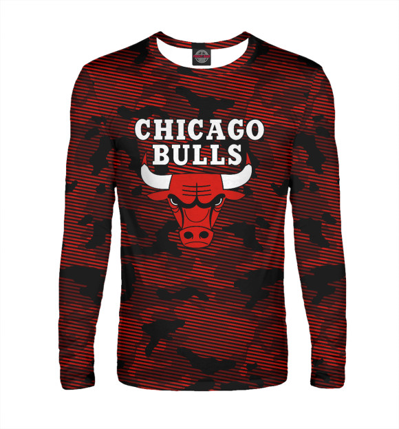 Мужской лонгслив с изображением Chicago Bulls цвета Белый
