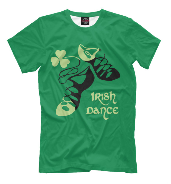 Мужская футболка с изображением Ireland, Irish dance цвета Зеленый
