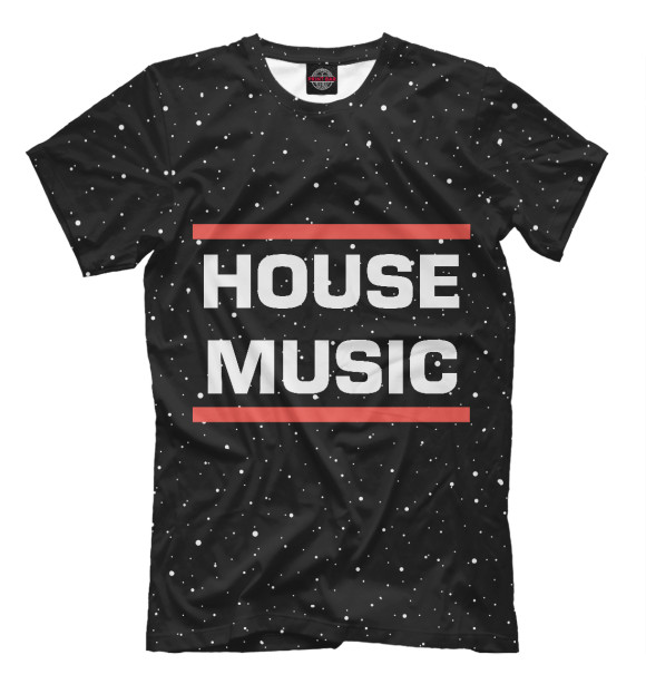 Мужская футболка с изображением House music цвета Черный