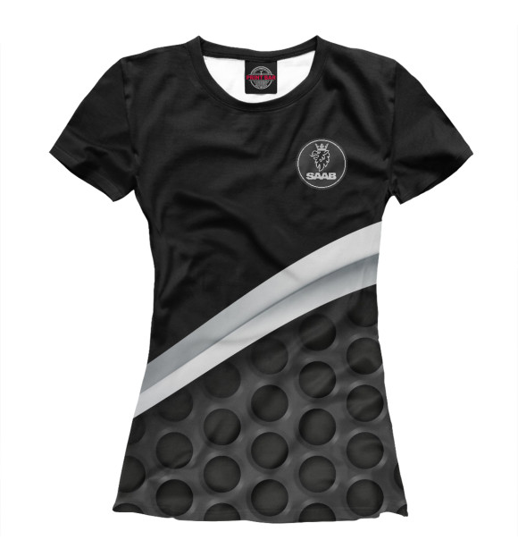 Футболка для девочек с изображением Saab цвета Белый