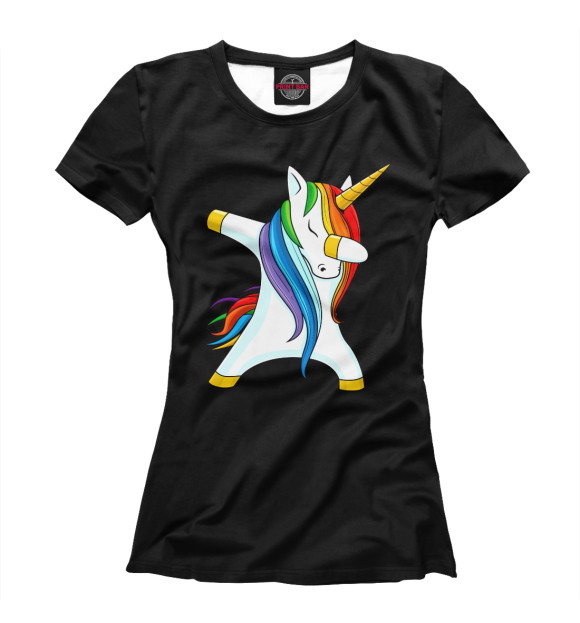 Футболка для девочек с изображением Dabbing Unicorn цвета Белый