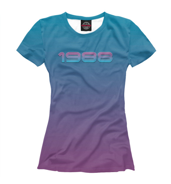 Женская футболка с изображением 1988 цвета Белый