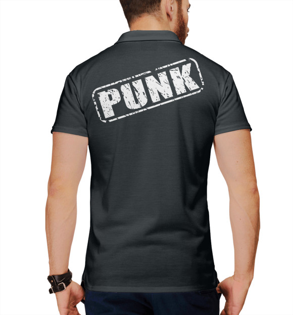 Мужское поло с притом Punk's Not Dead цвета Белый Мужское поло с изображением Punk's Not Dead цвета Белый